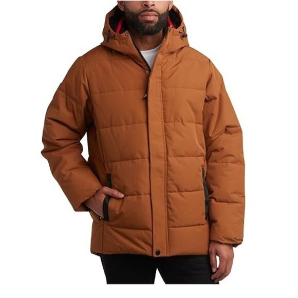 Carhartt color Canada Weathergear Puffy Fake Fur Trim Hooded Parka Jacket XL - Picture 2 of 7